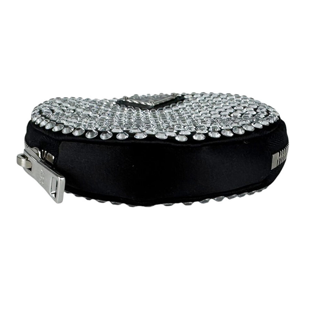 Prada PRADA Shoulder Bag, Satin, Rhinestone, Black, Women's, 1NR003 z10704 - Picture 4 of 12